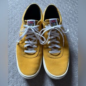 Vans Mustard Suede and Canvas Shoes with White Laces